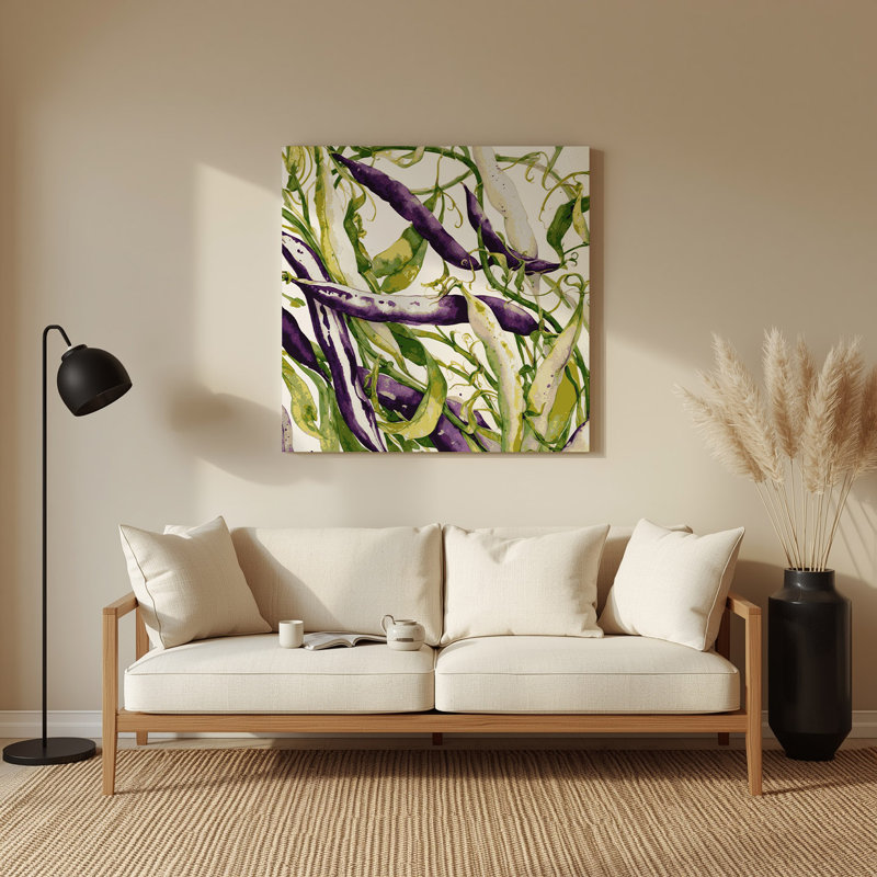 Art mural en métal beige, légumes et haricots, H 8 po x l 8 po