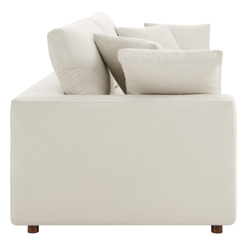 Light Beige Linen Lawson Sofa with Down Fill Cushions