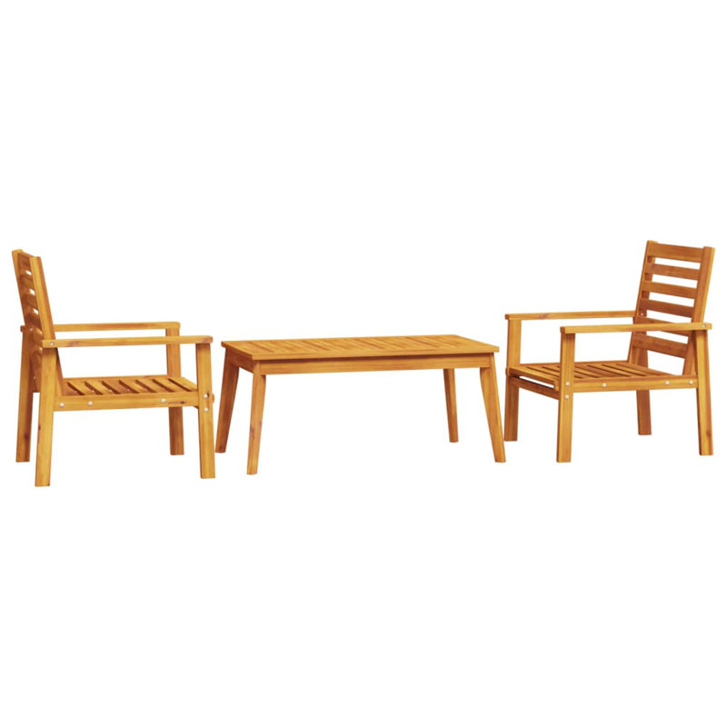 Alpen Home 3 Piece Garden Lounge Set Solid Wood Acacia