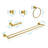 5 Piece Bathroom Towel Rack Wall Mount - Brushed Gold Made Of Aluminium Rust For Multiple Rooms Simple Installation 5 Aluminium, Fit For Bathroom, Bedroom, Laundry, Kitchen Method