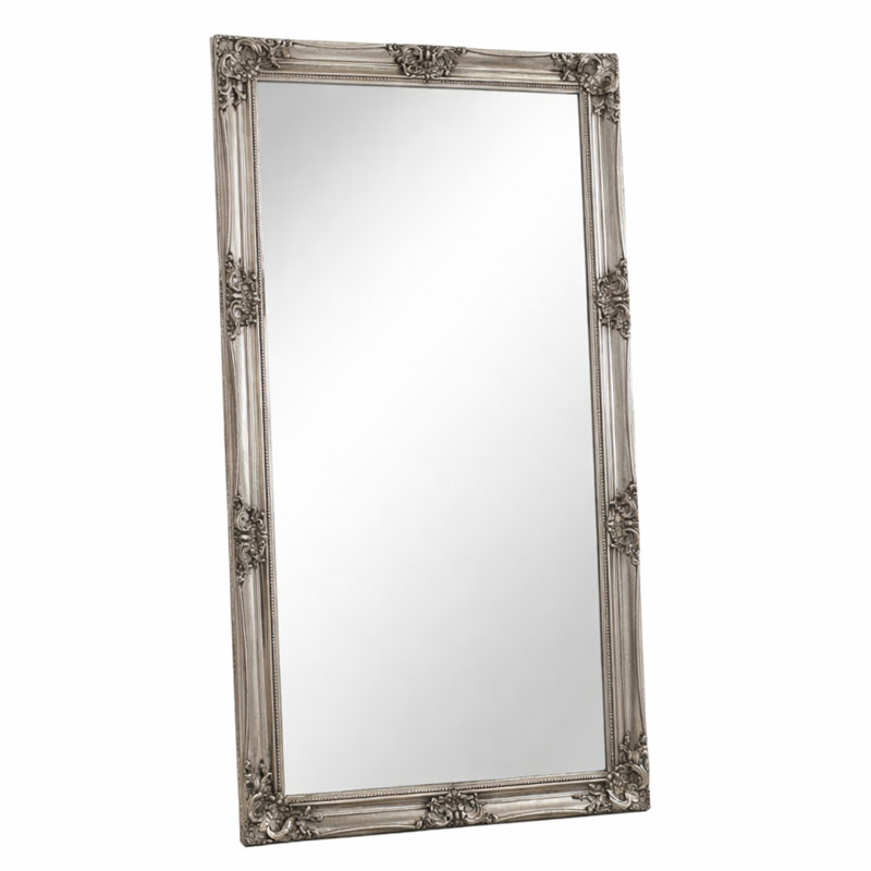 Solid Wood Rectangle Mirror, Chrome