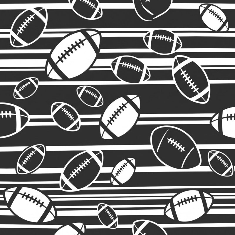 Couvertures rayées de football, L 60 po x H 80 po, Noir blanc