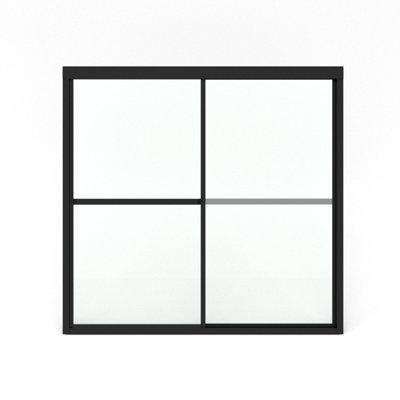 Nexus 59 In. W X 56 In. H Sliding Framed Tub Door With Clear Glass in Matte Black