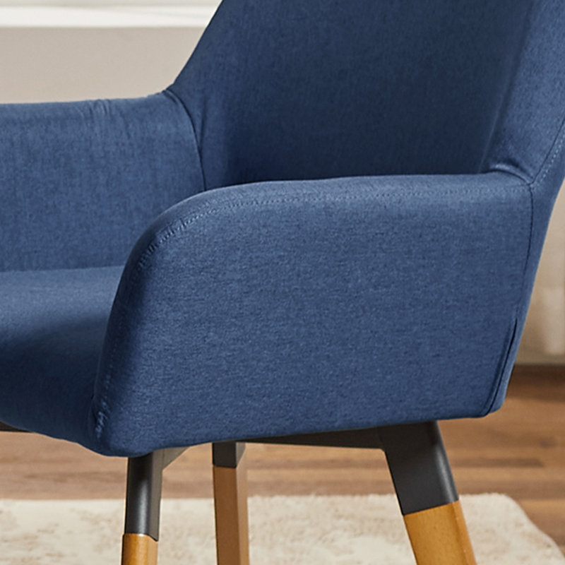 Aroya Linen Swivel Dining Armchair(Set of 4), Blue