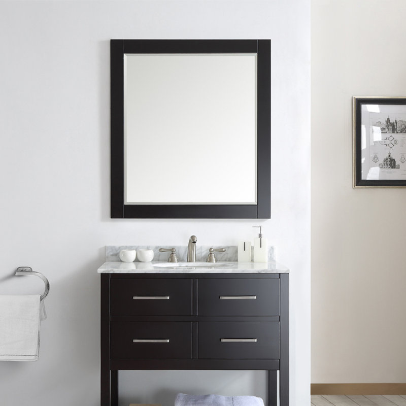 Eita Flat Wall Mirror, Espresso, 36" x 45.3"