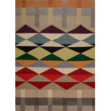 Geometric Area Rug in Gray/Beige