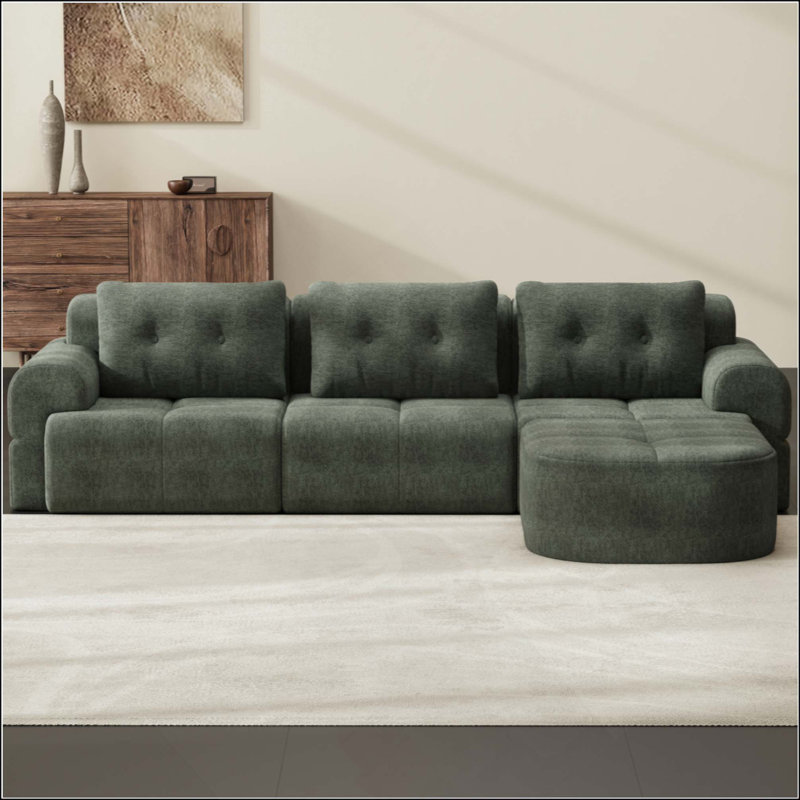 Canapé modulaire Boneless, Vert noirci