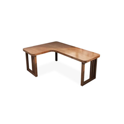 Bureaux rectangulaires en bois massif brun clair