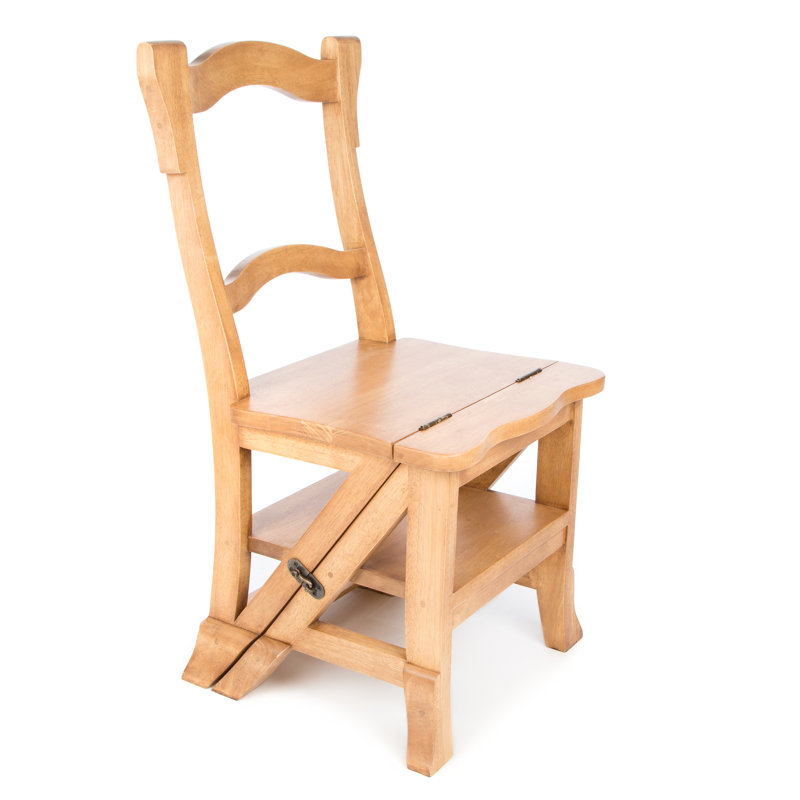 Accent 42cm H Solid Wood Ladder Back Dining Chair, Light Wood