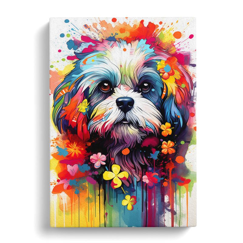 Shih Tzu Informel - Wrapped Canvas, 76cm H x 50cm W x 3cm D
