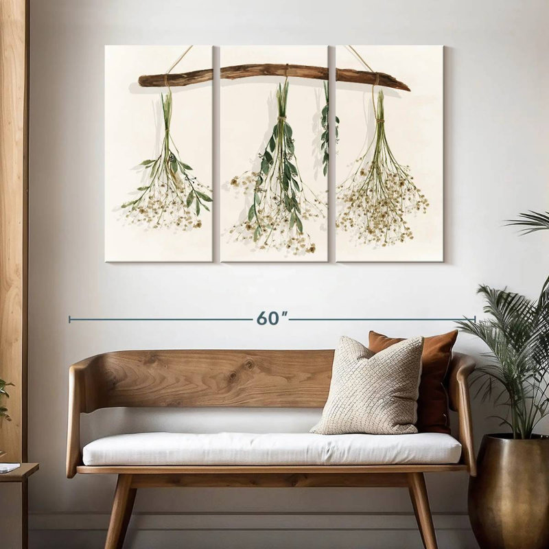 Harnek faisant sécher des fleurs, H 32 po x l 50 po