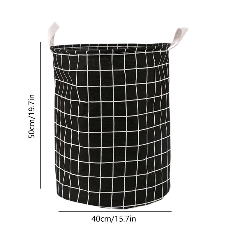 Foldable Round Laundry Hamper Large Storage Basket Toys Bin Boys And Girls Hamper Room Decor, Black