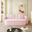 Canapé 78,7 "moderne 2 en 1 pliable avec couverture fonctionnelle et 2 coussins moelleux, canapé en velours côtelé moelleux confortable, canapé-lit convertible, canapé à siège profond pour salon, chambre à coucher, rose bébé-1116304272
