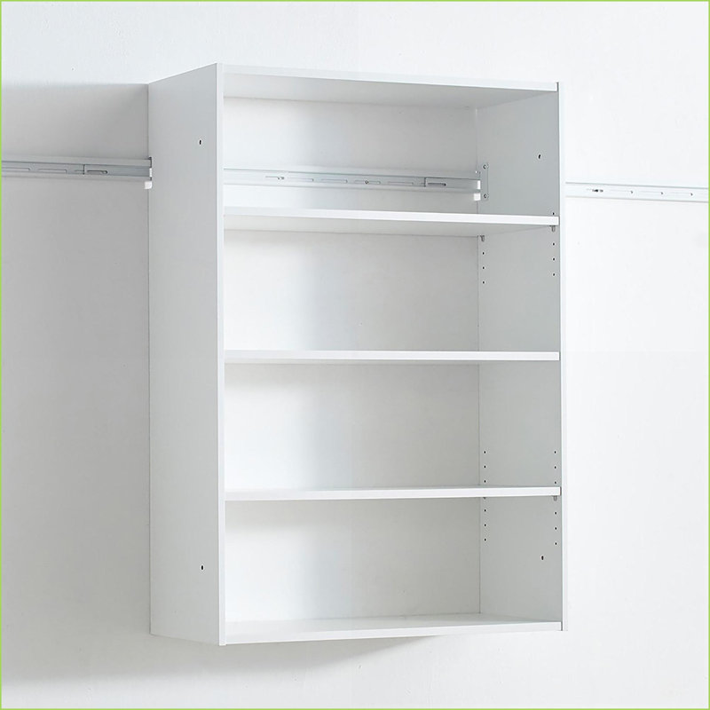 Closet Systems, Devi Modular Wall-Mounted Wood Closet with White Oak Finish | White | Wood, White