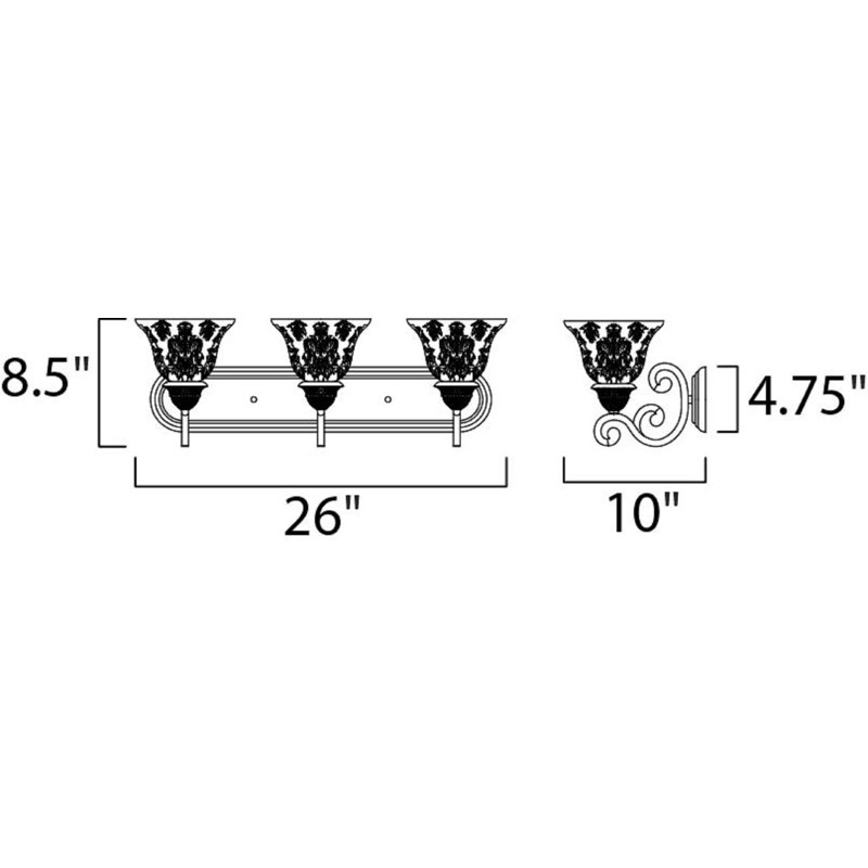 Hopson 3 - Light Dimmable Vanity Light, Screen Amber