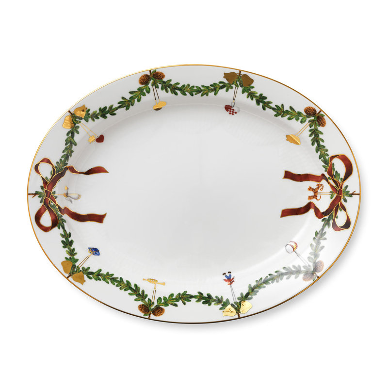 Royal Copenhagen Star Fluted Christmas Oval Platter
