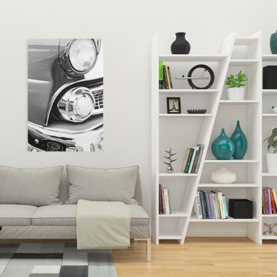 «Beautiful vieille voiture» - art mural gris sur toile transport