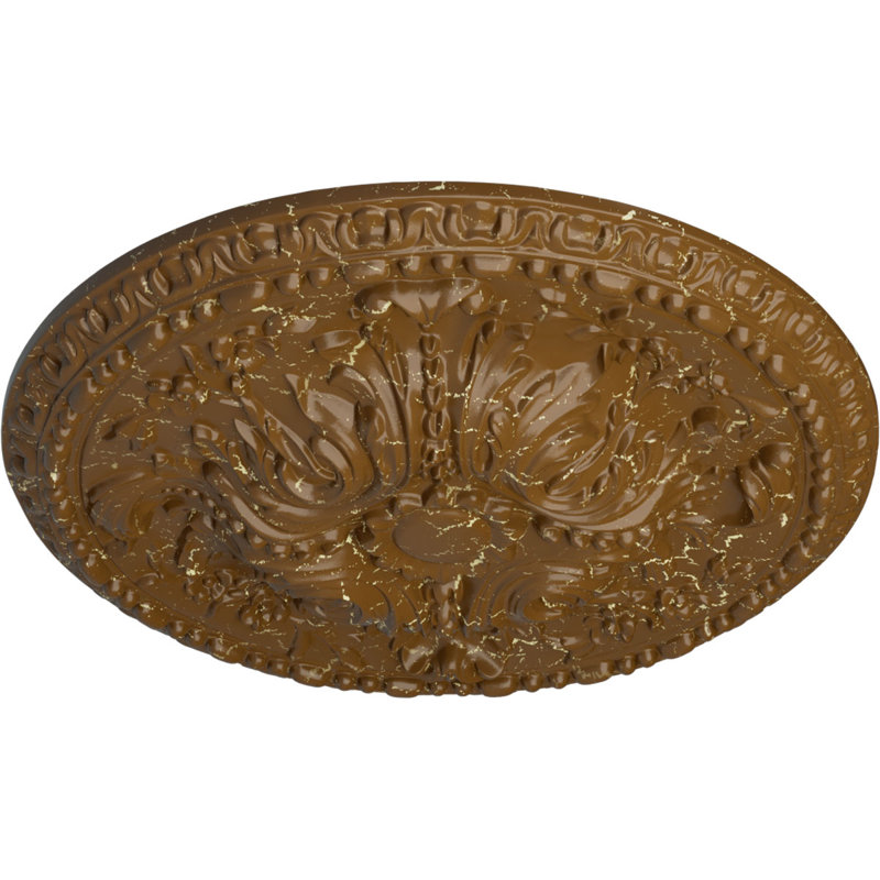 Endurathane Foster Ceiling Medallion, 19 1/8"OD x 1"P (Fits Canopies up to 5 5/8"), Hand-Painted Pale Gold Finish