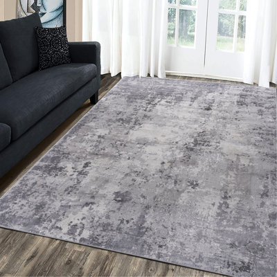Grey 8X10 Area Rug, Non-Shedding & Stain , Suits Nursery, Bedroom, Dining Room, Home Office Decor Stylish Non-Shedding, For Study, Office, Living