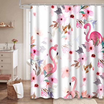 Watercolor Seamless Floral Flamingo Flower Tropical Art with 12 Hooks
