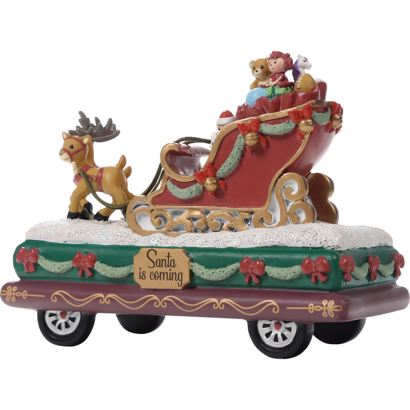 Figurine de traîneau avec cadeaux de Noël Precious Moments Santa 3,9 pouces
