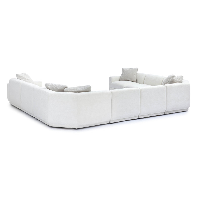 Frome Cream Chenille Modular Large U-Sectional