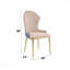 Ensemble de 2 chaises d'appoint en tissu brun clair revêtues de tissu d'ameublement et de finition dorée