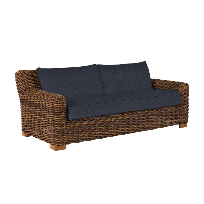 Montauk Sofa - Raffia, Welt, Linen Navy, Standard Plus