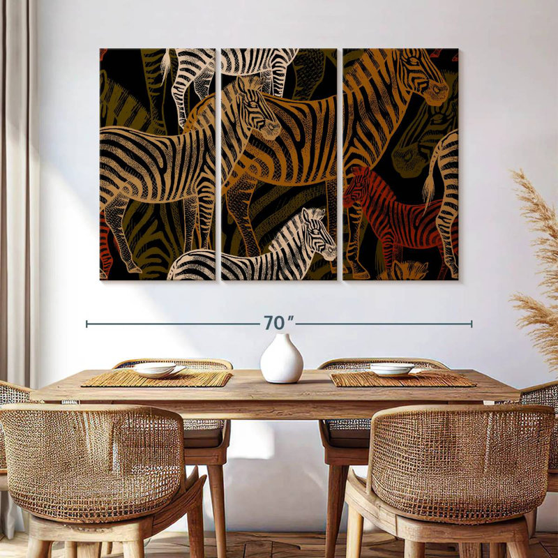 Brampt African Zebras Pattern, 42" H x 65" W