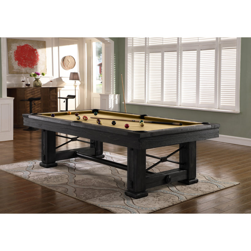Rio Grande Slate Pool Table with Professional Installation Included, Khaki, 8' 5", Weathered Raven