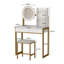 Bureau de coiffeuse avec miroir et tabouret