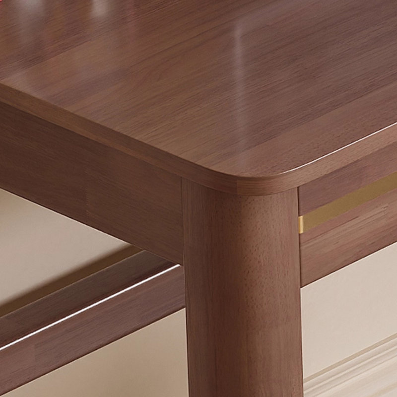 Bureau d'étude en bois d'hévéa massif, H 31,49 po x l 31,49 po x P 19,68 po