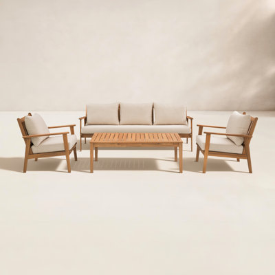 Weslyn 5-Person Acacia Complete Patio Set