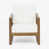 Coussin beige / structure en teck est en rupture de stock