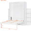 Lit pivotant Queen Size avec armoire murale dissimulée, deux étagères à 3 niveaux, espace de travail convertible, idéal pour les petits espaces, bureau d'appoint blanc, rangement supplémentaire, gain de place pour les espaces de vie et de bureau à domicile.