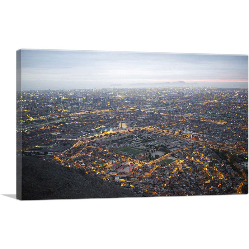 " Lima Peru Skyline ", 12" H x 18" W x 1.5" D