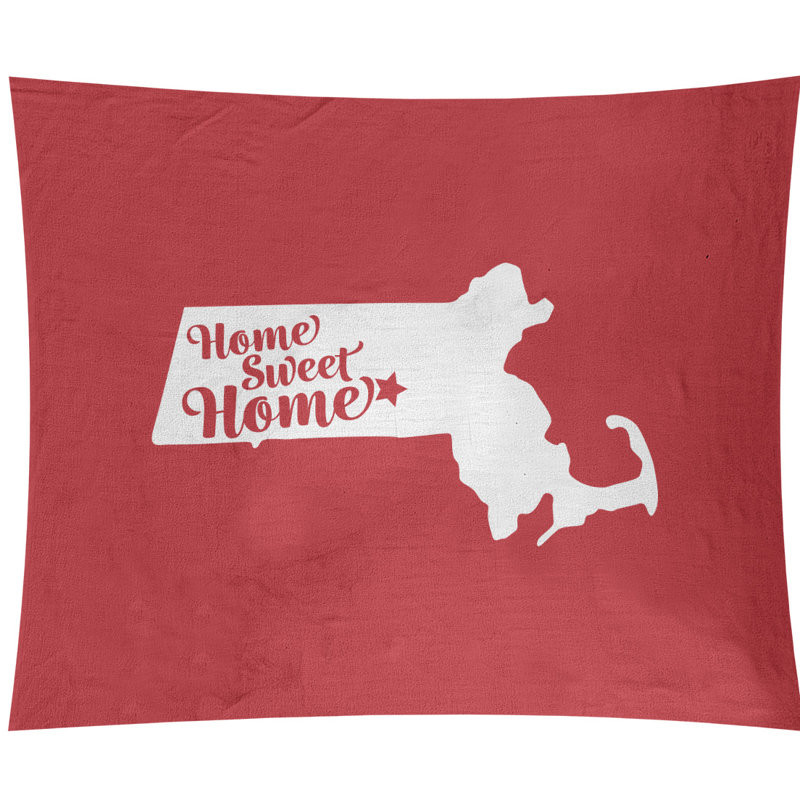 Tapisserie murale Home Sweet Worcester, H 27,5 po x l 37,5 po, Rouge