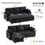 3 Seater Sofa Bed, 2-In-1 Pull-out Sleeper Couch with Storage Chaise and Armrest, Sectional L-Shaped Convertible Sofa Bed with USB & Cup Holder for Apartment Living Room Fabric-1173034264
