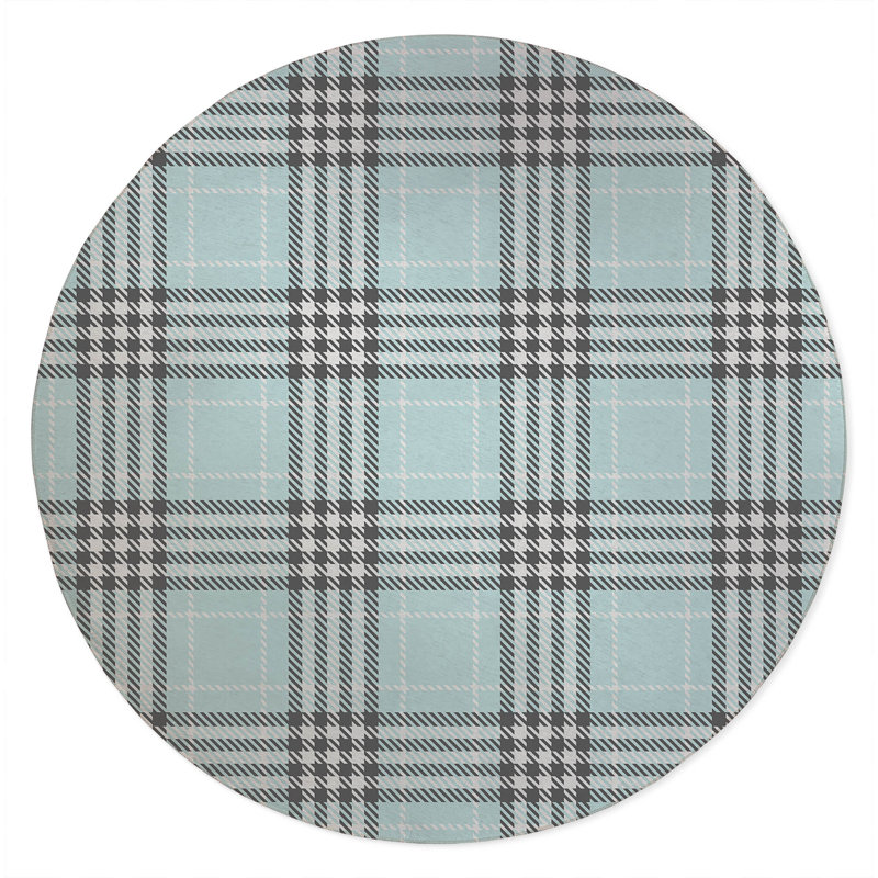 Christopher's Plaid Non-Slip Outdoor Rug, Round 5'