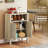 Sideboard Buffet Cabinet with Rattan Doors and Adjustable Shelf