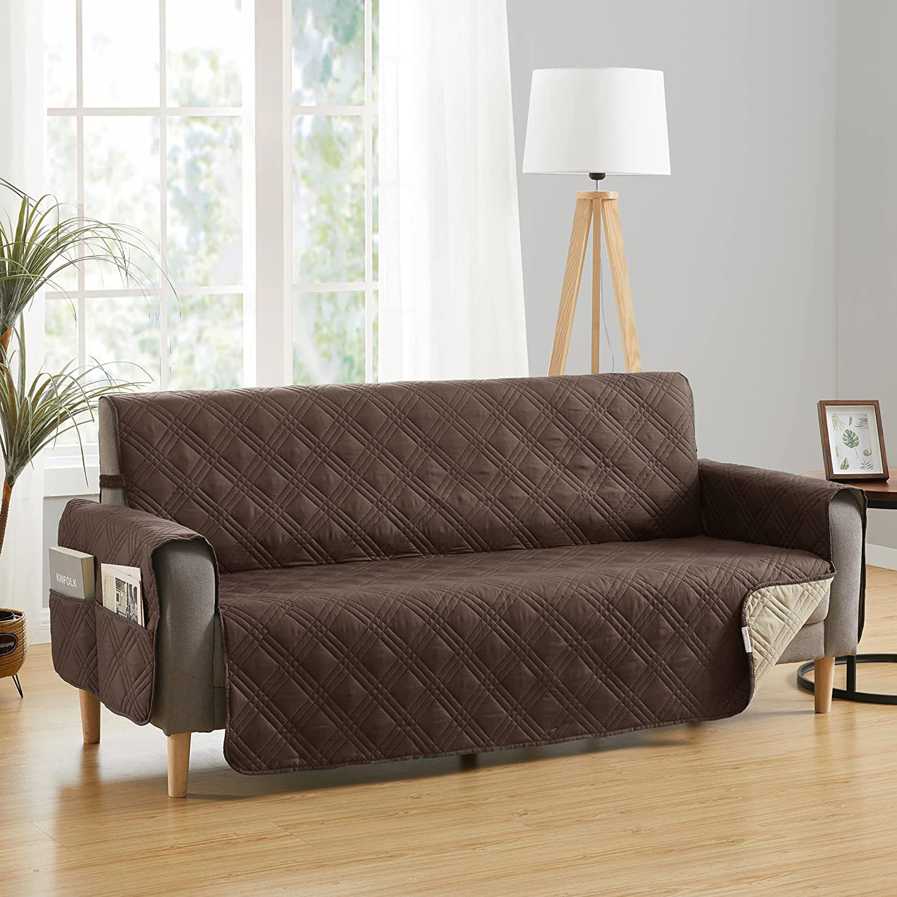 NEW Machine-Washable, Dryer-Safe Furniture Protector Couch Cover With Side  Pockets & Back Straps (+2-In-1 Reversible Colors!)