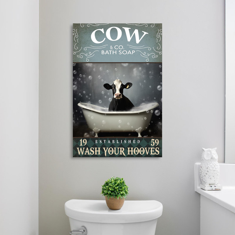 Cow Cow Soap 1, impression sur toile, H 14 po x l 11 po x P 1,25 po