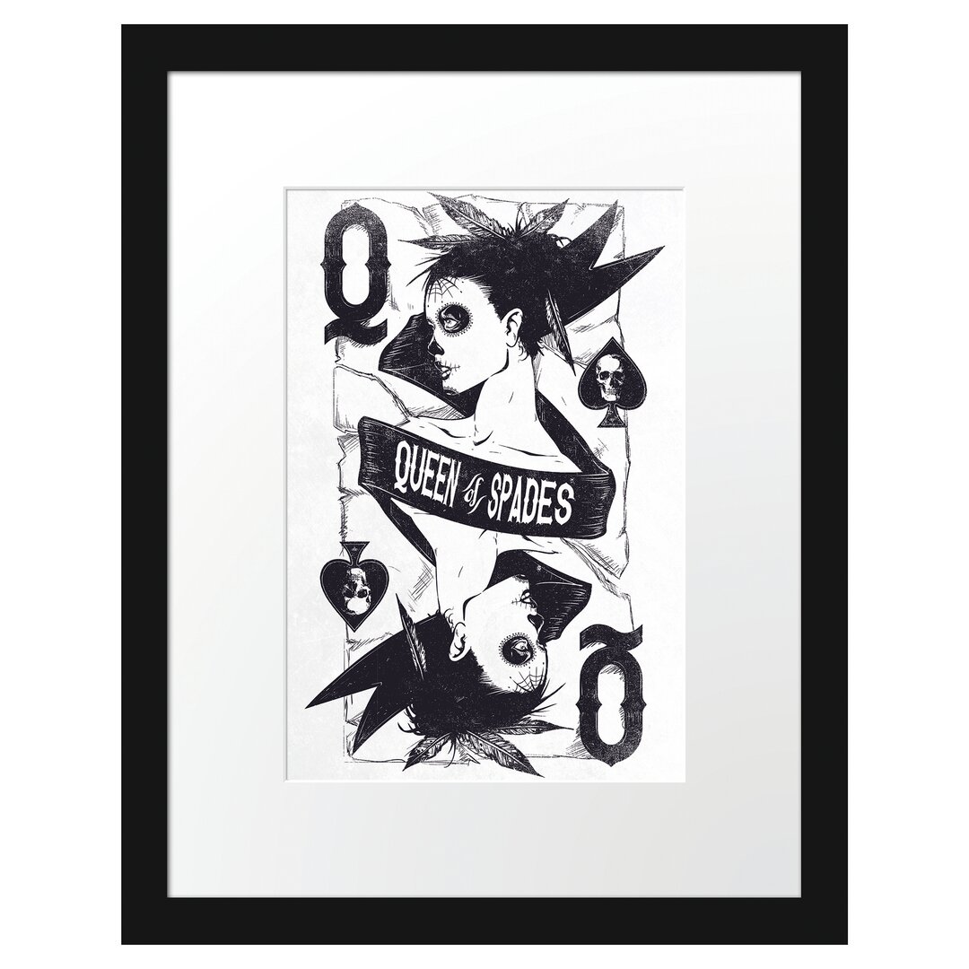 Gerahmtes Poster Queen Of Spades Light