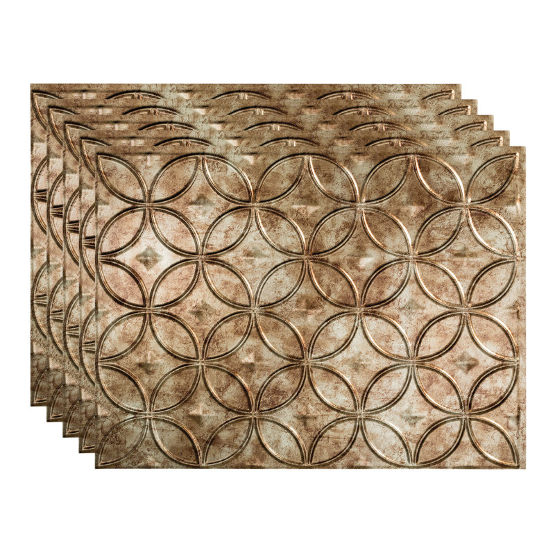 FASÄDE Rings Decorative Vinyl Backsplash 15 sq ft Kit, Bermuda Bronze