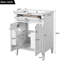 Meuble-lavabo de 61 cm (24 po), deux portes, tiroir, lavabo en céramique et fonction de fermeture en douceur pour salles de bain compactes. Rangement à 2 portes de 61 cm (24 po), rails coulissants basculants.