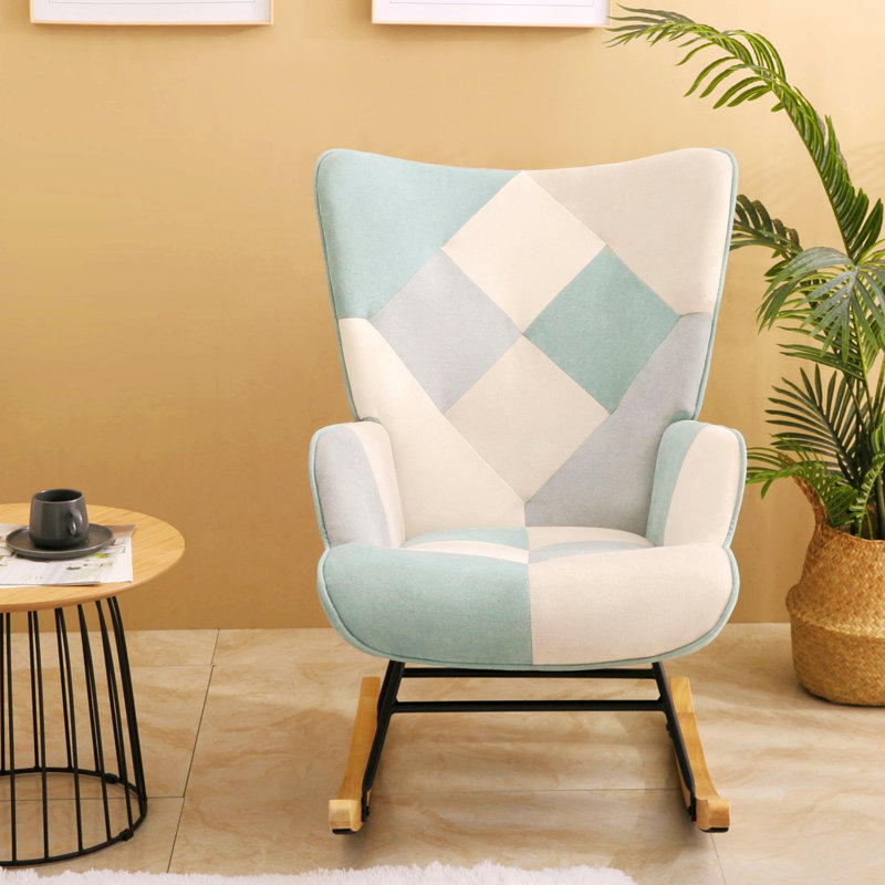Fauteuil large de 35,4 po Zecharia, Tissu bleu
