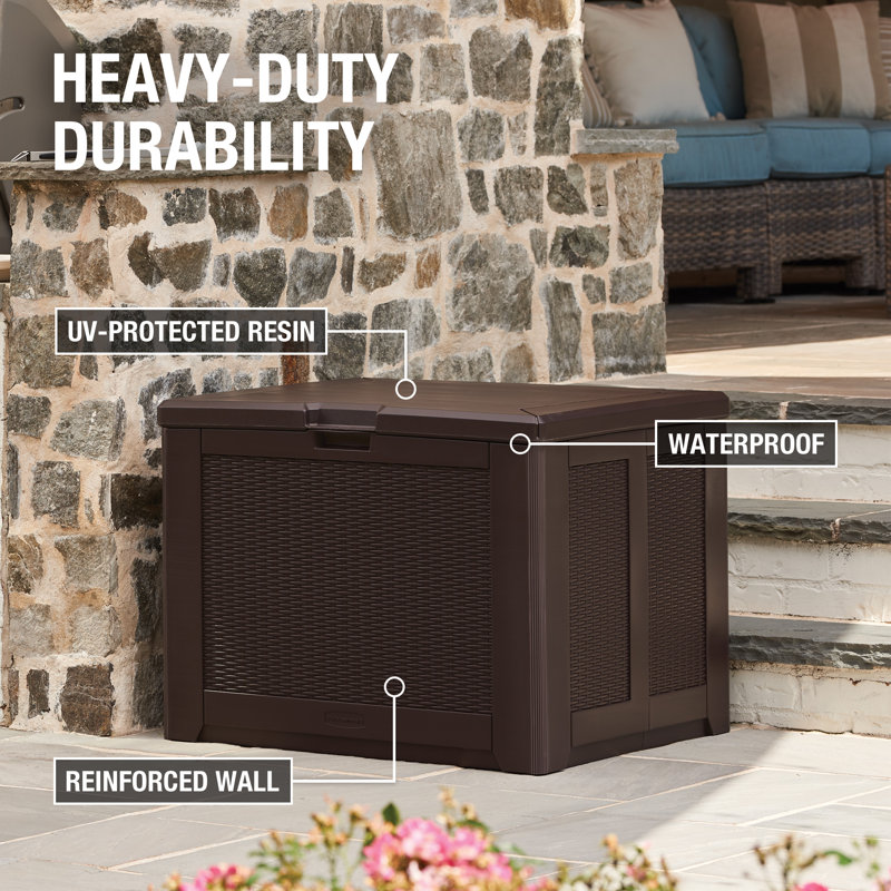 Boîte de rangement Rubbermaid, moyenne, 74 gallons, brun
