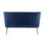 Delmon Velvet Loveseat with Gold Chrome Legs-2143574465