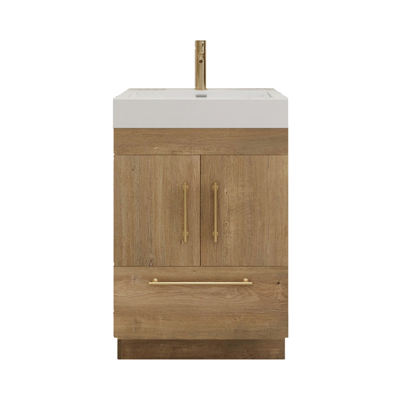 24" Single Bathroom Vanity Set, Oak