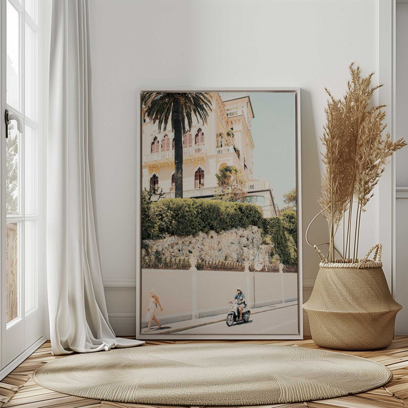 Coastal Villa Canvas Print, Opaque White Floater Framed, 48.75" H x 32.75" W x 1.75" D